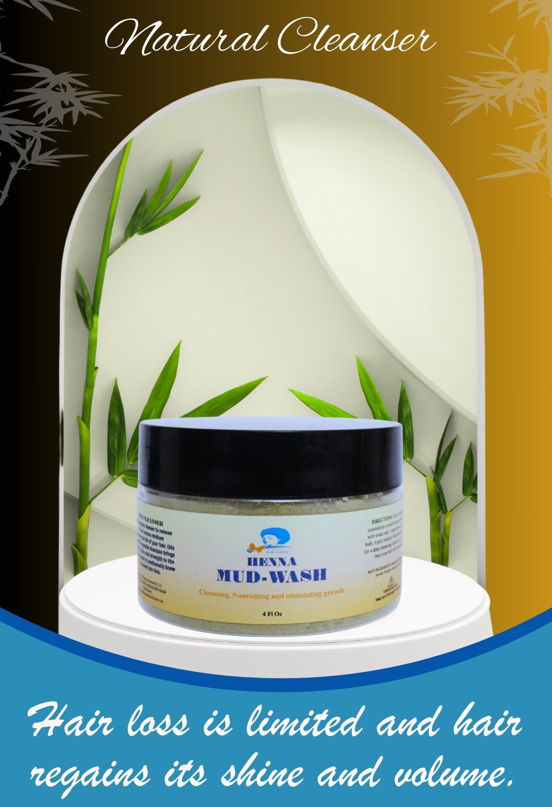 Plant base Ayurvedic powder / mud wash / 4 oz container