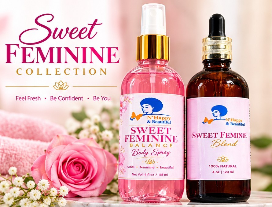 Sweet Feminine Balance bundle for Women, Natural Hydrating Skin Care Oil and Spray