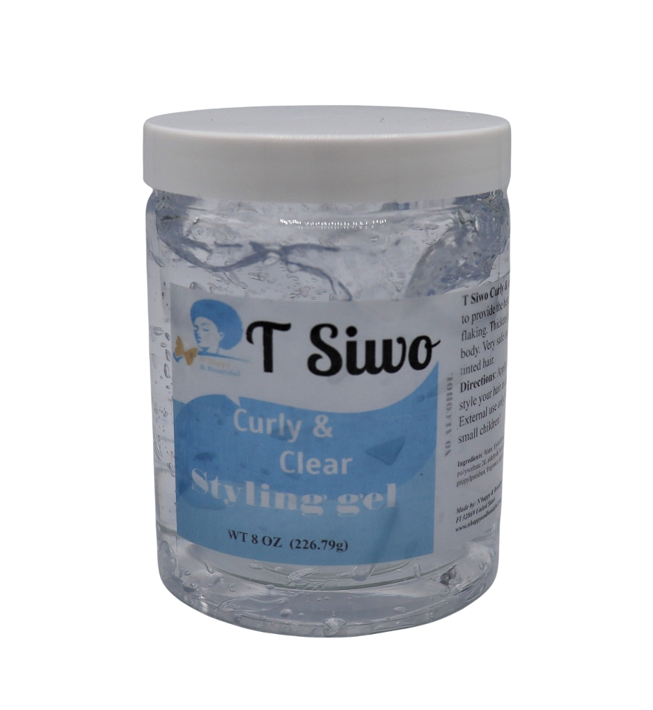 T Siwo Curly & Clear Styling Gel, Pack of 24/ 8 oz. Wholesale / Private label